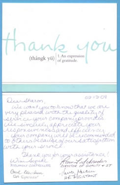 Thank you card